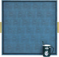Elegant Decorative Serving Tray 20x20 Faux Leather Ottoman Tray - Navy