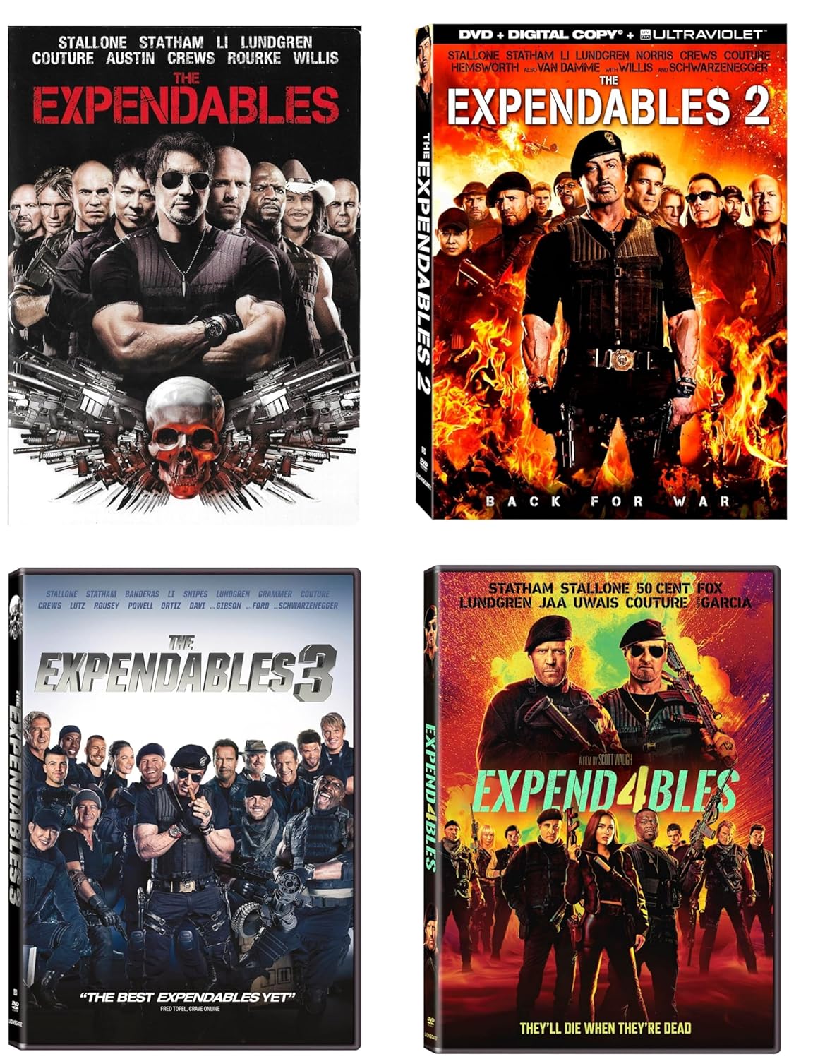 The Expendables 4 Film DVD Collection for Action Movie Lovers