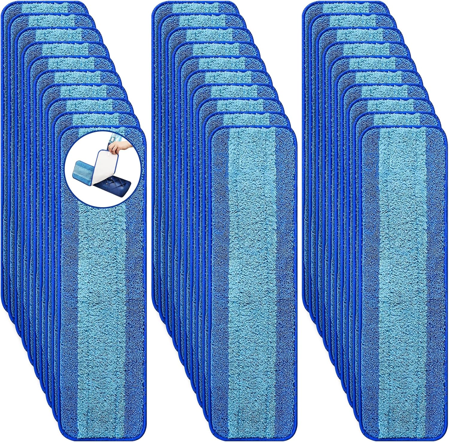 30 Pack Microfiber Cleaning Pads for Bona Mops - Reusable & Washable