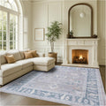Fame Rugs Modern Oushak Rug Vintage Turkish Gray 7 ft 5 in x 9 ft 9 in
