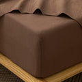MooMee Fitted Bottom Sheet King Cocoa Brown - Soft Washed Cotton