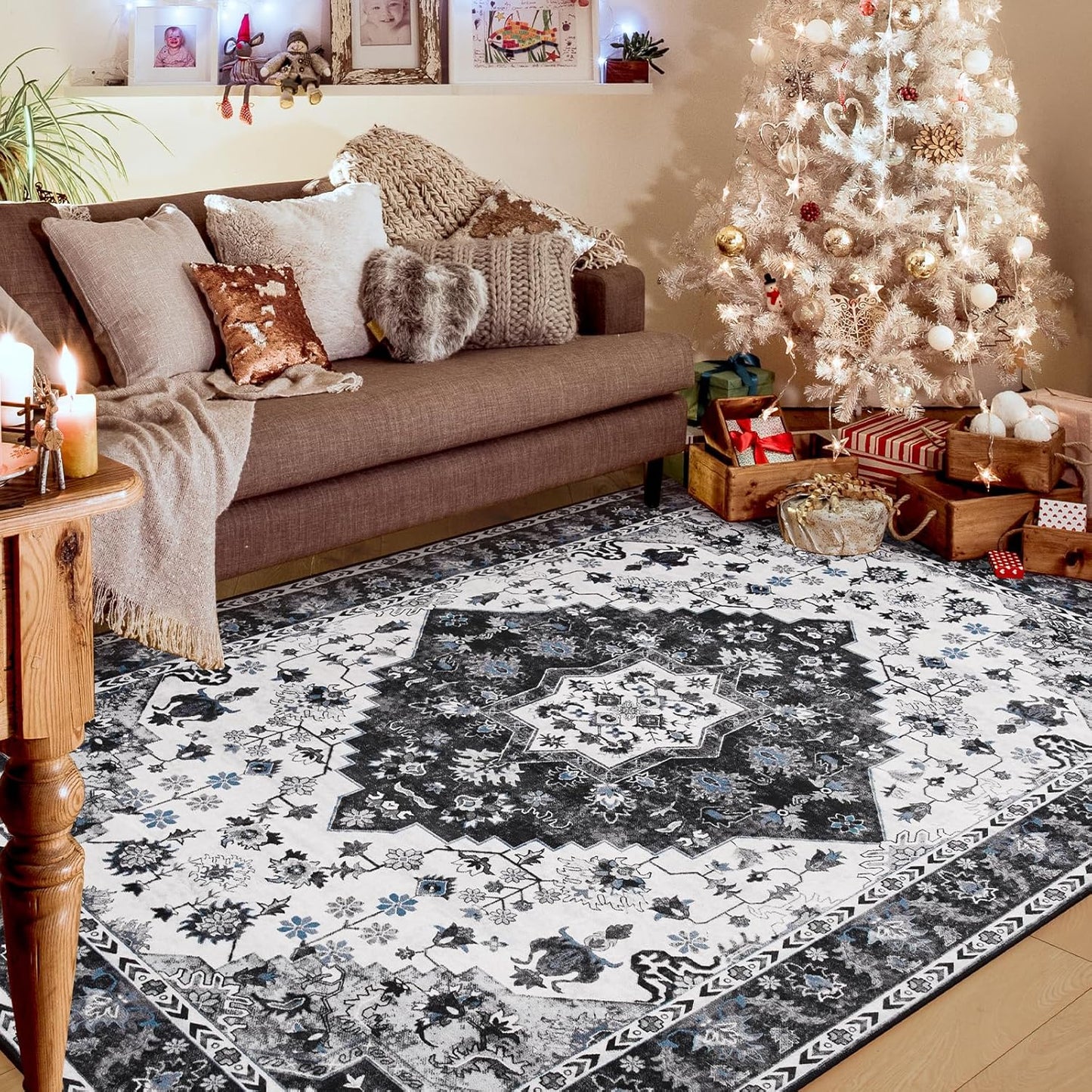 Amearea Vintage Design Area Rugs for Living Room, 5x8 Soft Carpet