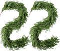 2Pcs Norfolk Pine Garland 6ft Real Touch Faux Greenery - Festive Decor