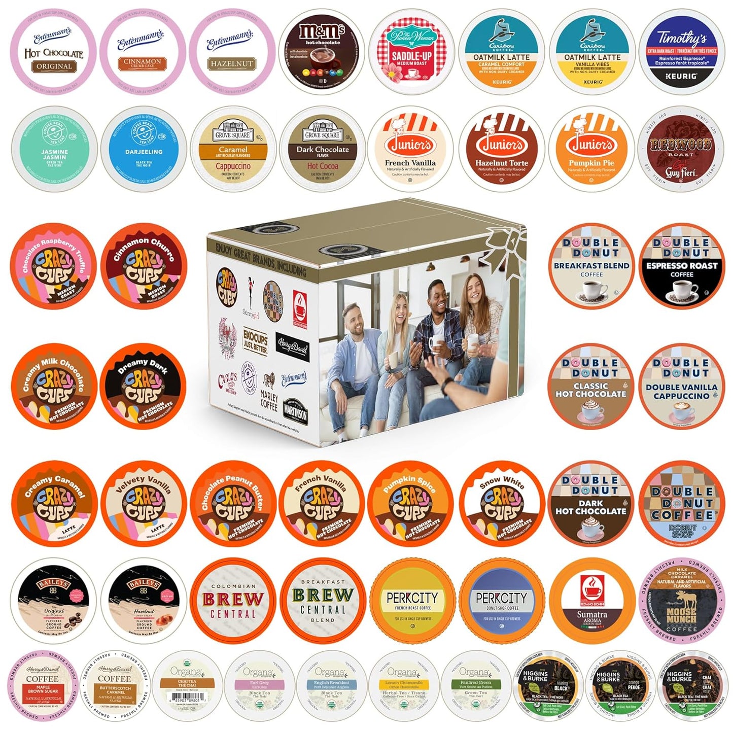 Crazy Cups Custom Variety Pack Coffee and Tea Sampler Pods