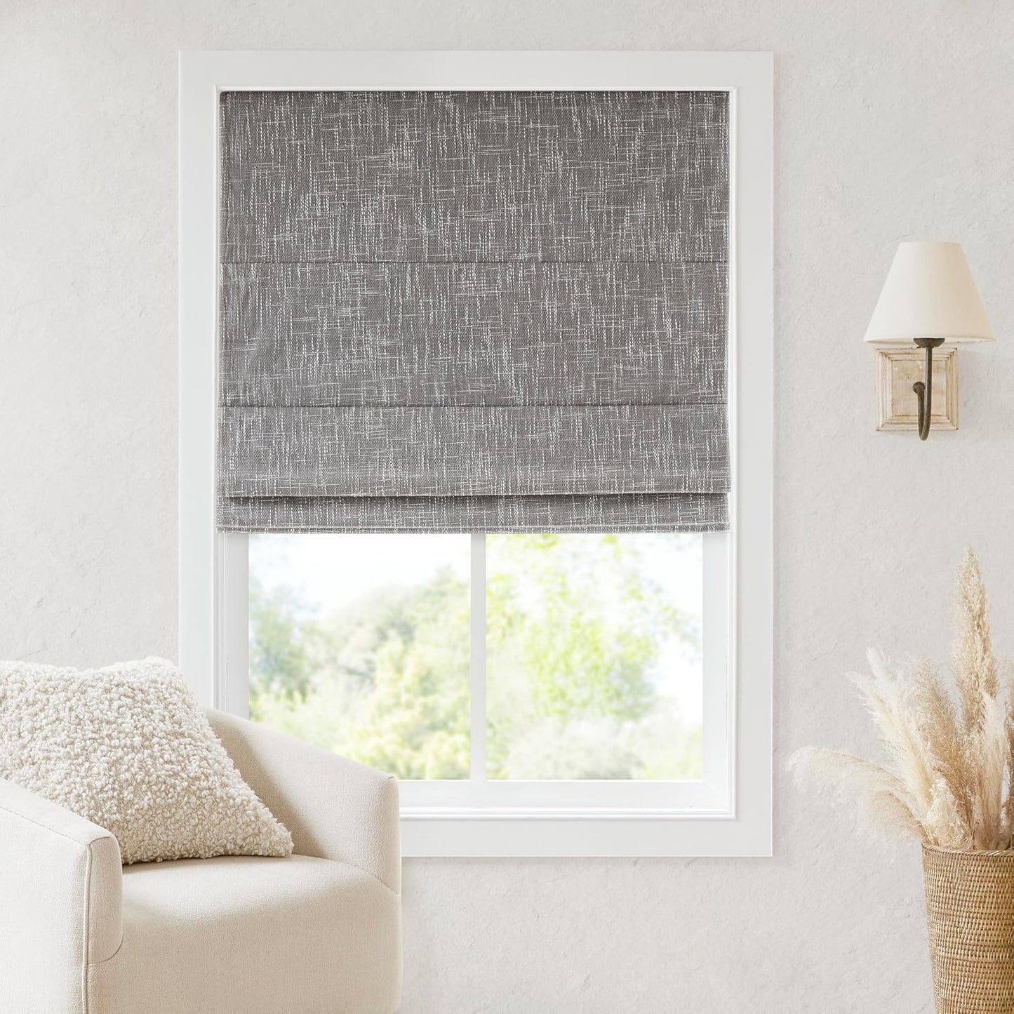 Madison Park Cordless Roman Shades for Total Blackout Privacy