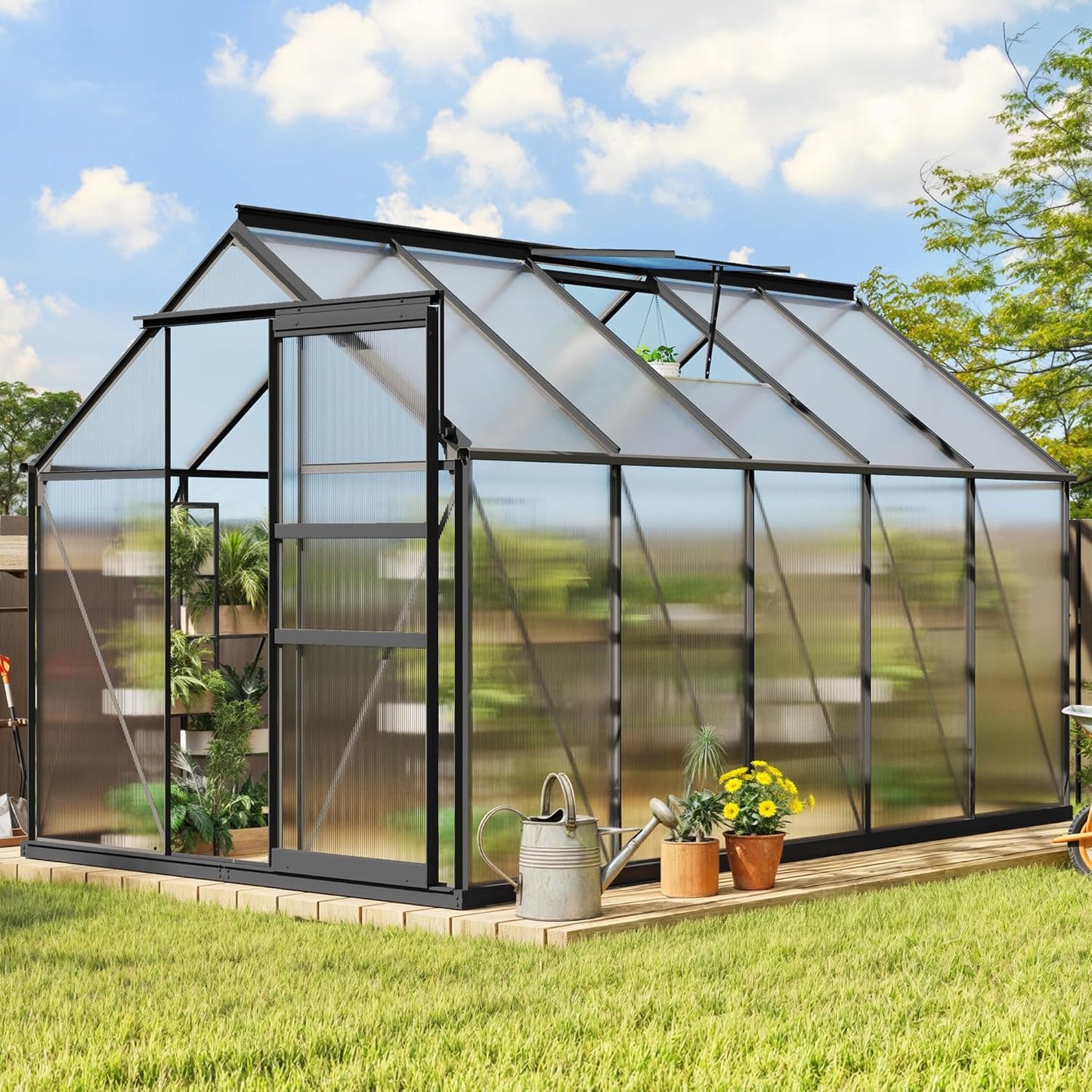 YITAHOME 6X10FT Heavy Duty Polycarbonate Greenhouse for Gardens