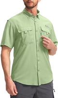 UPF50+ Men's Fishing Shirts by Pudolla with Secure Zipper Pockets
