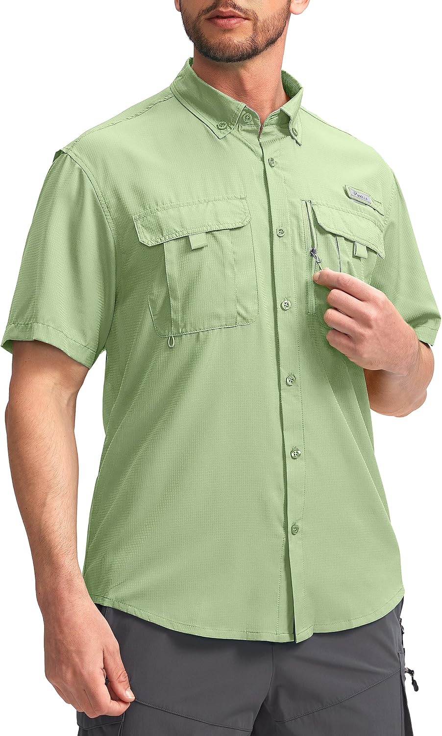 Pudolla Men's Fishing Shirts with Short Sleeves for Summer Fun