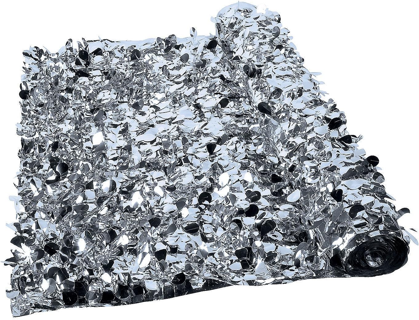 Silver Metallic Floral Sheeting Backdrop for Stunning Weddings