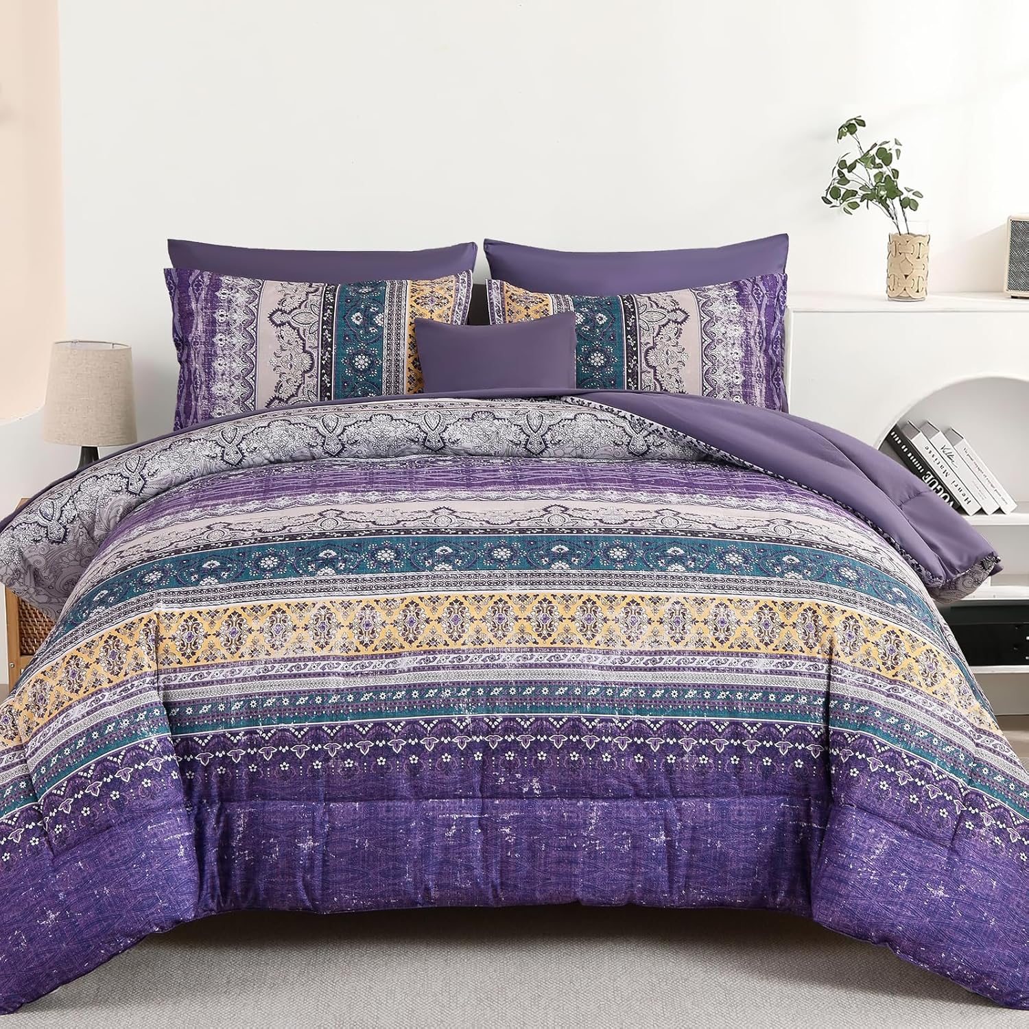 Boho King Size Comforter Set 8 Pieces for Stylish Bedrooms