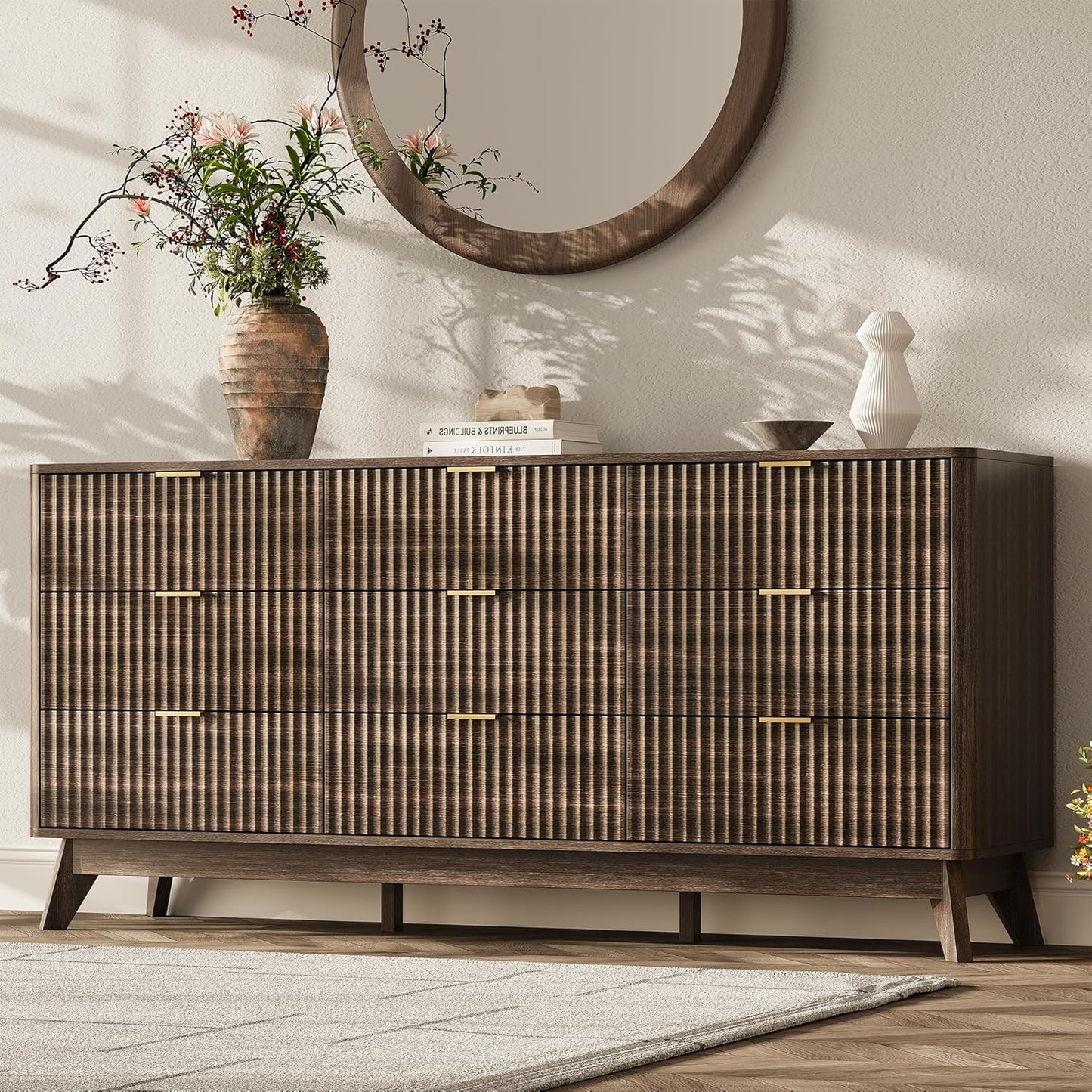 63 Inch Wide 9 Drawers Dresser for Bedroom and Living Room