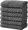 Dark Grey Bath Towels 6 Pack - 100% Cotton Hand Towel Set
