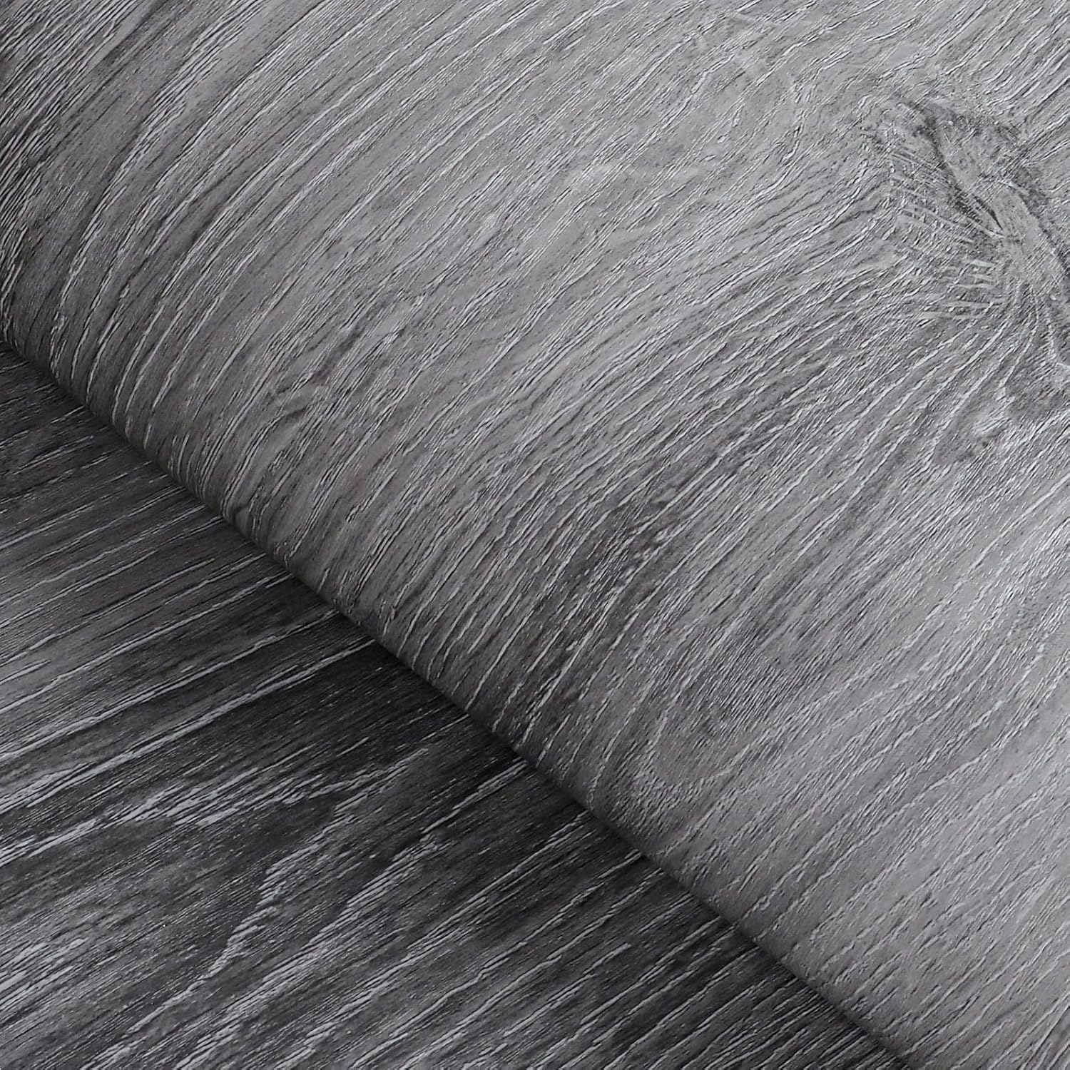 Grey Wood Contact Paper for Cabinets Peel and Stick Wallpaper