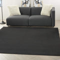 Nourison Home Essentials 7 ft Square Black Outdoor Area Rug - Durable
