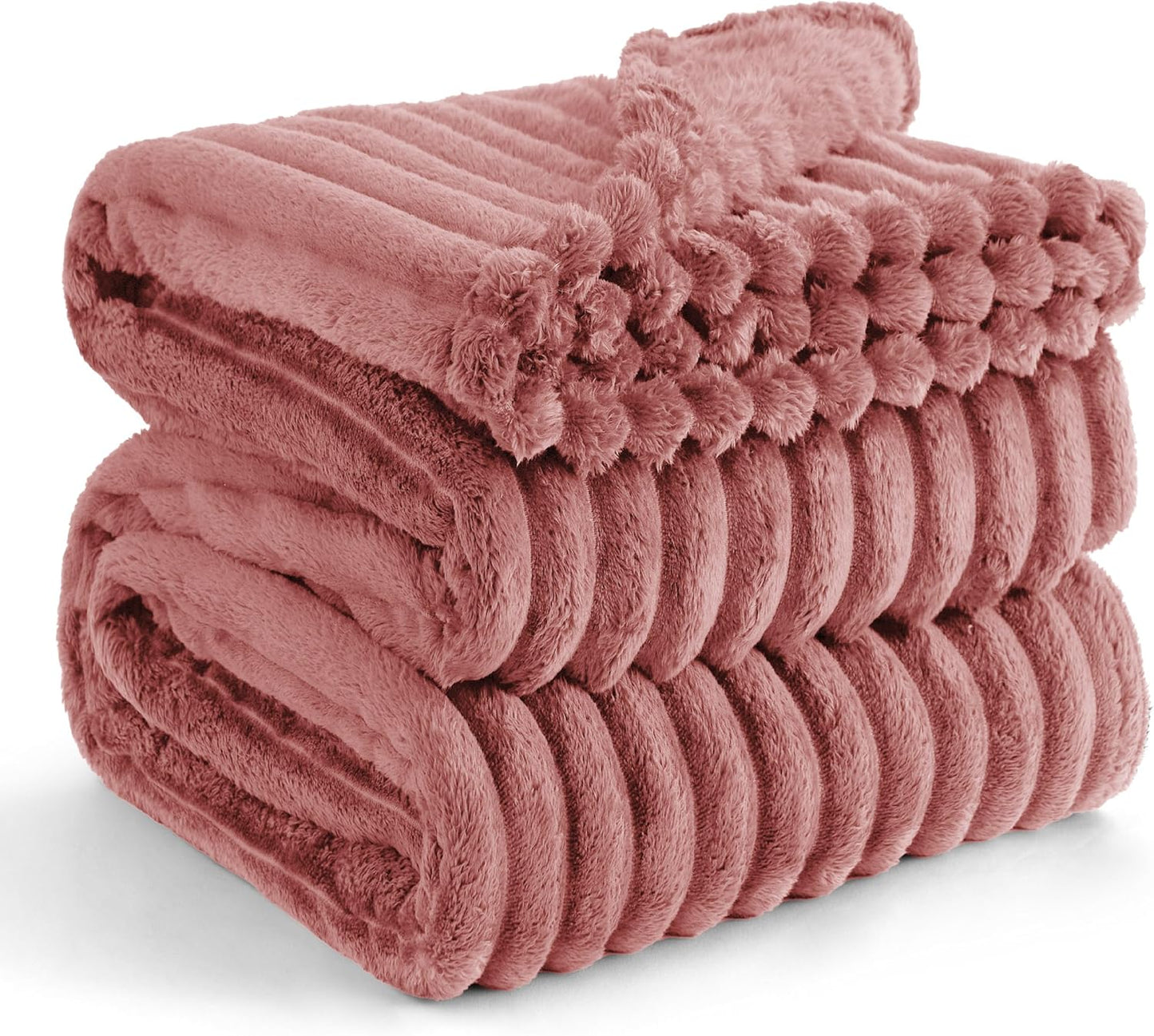 Bedsure GentleSoft Brick Dust Fleece Queen Blanket for Cozy Comfort
