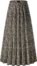 NASHALYLY Women's Chiffon High Waist Pleated A-Line Maxi Skirt quality