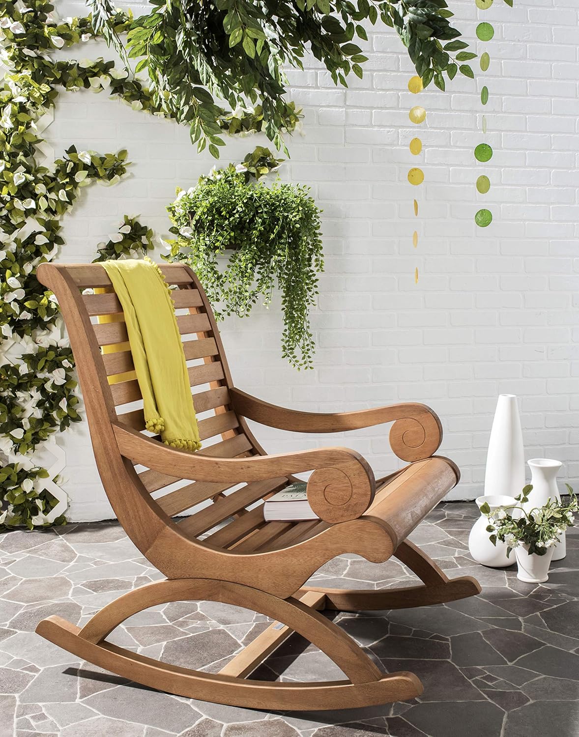 Safavieh Teak Brown Rocking Chair: Outdoor Comfort
