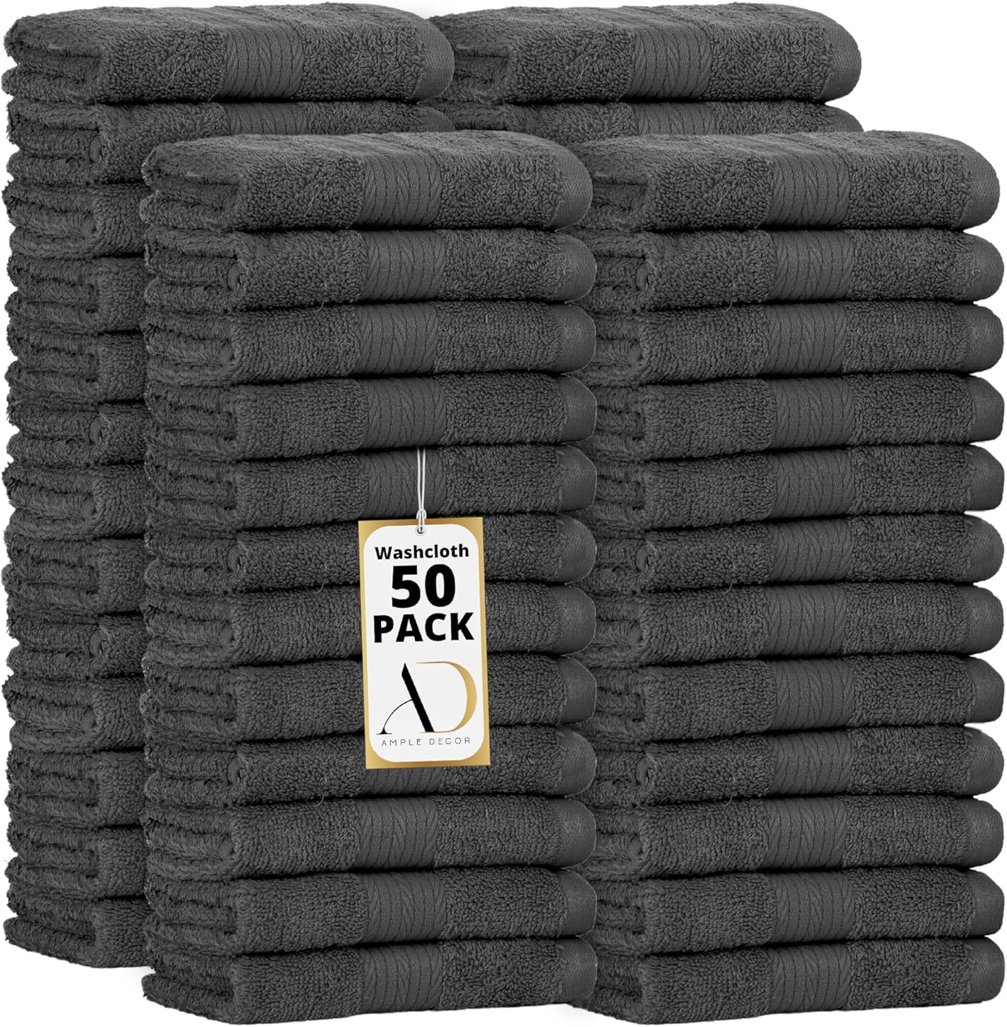 Soft and Absorbent 100% Cotton Wash Cloths Pack of 50