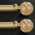 Gold Curtain Rods 2 Pack 30-60in Adjustable with Crystal Ball Finials