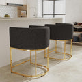 Contemporary Linen Bar Stools Set of 2 for Kitchen Counter