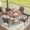 VICLLAX 5 Pieces Patio Dining Set for 4, Stylish Outdoor Furniture