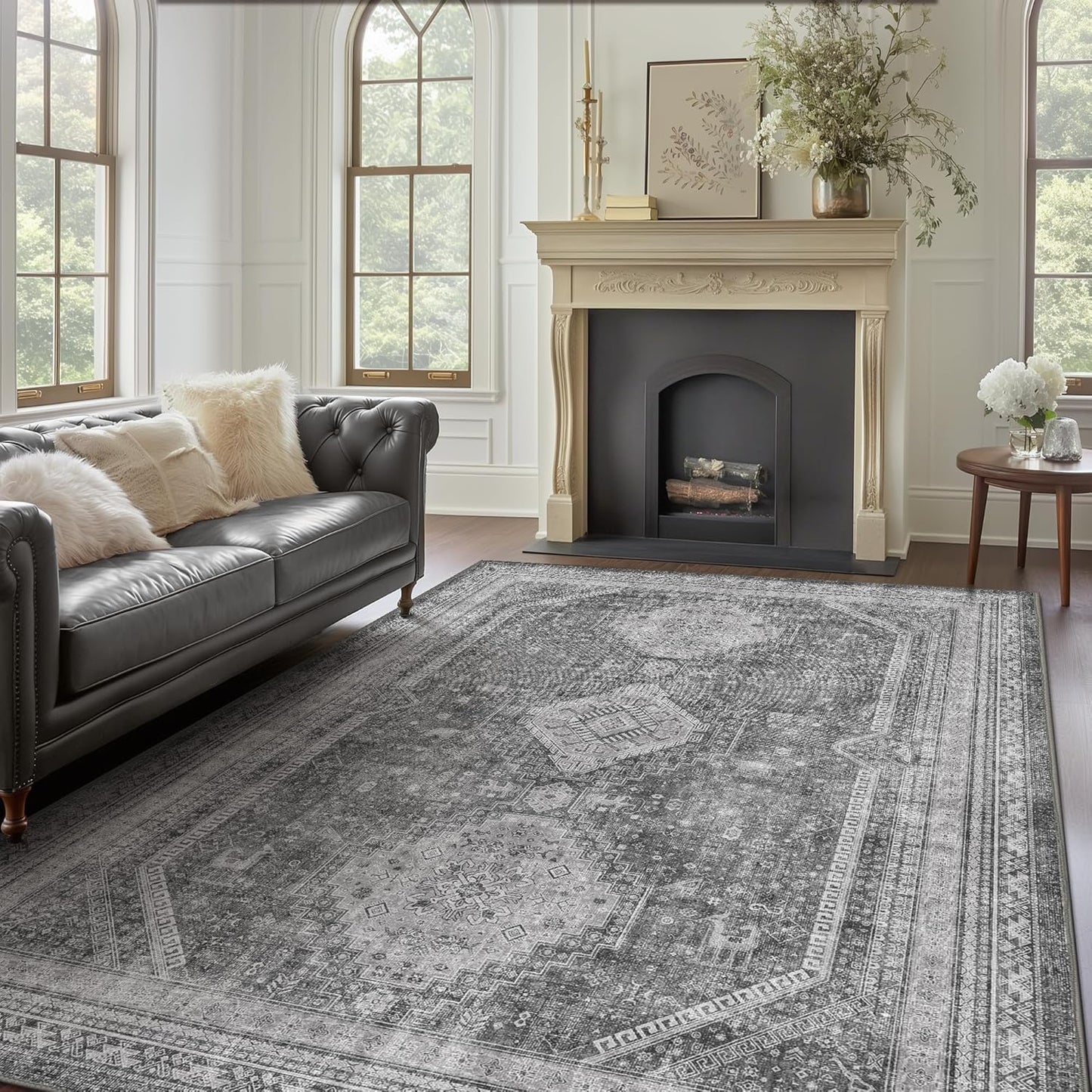 GENIMO 9x12 Area Rug for Living Room, Vintage Non Slip Design