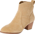 Womens Western Ankle Boots with Stacked Heel (Style QHT5)