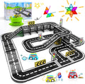 82pcs Magnetic Tiles Road Set - Expandable STEM Roadway for Kids