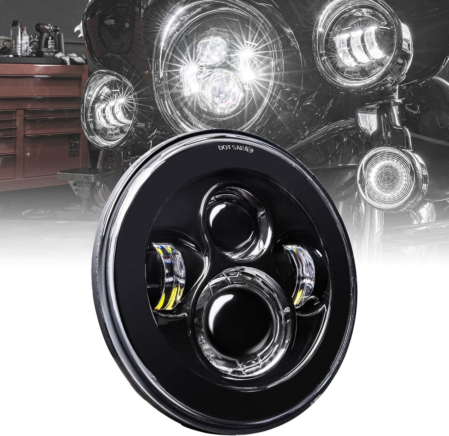 TRUE MODS 7in LED Headlight for Harley Davidson Motorcycles