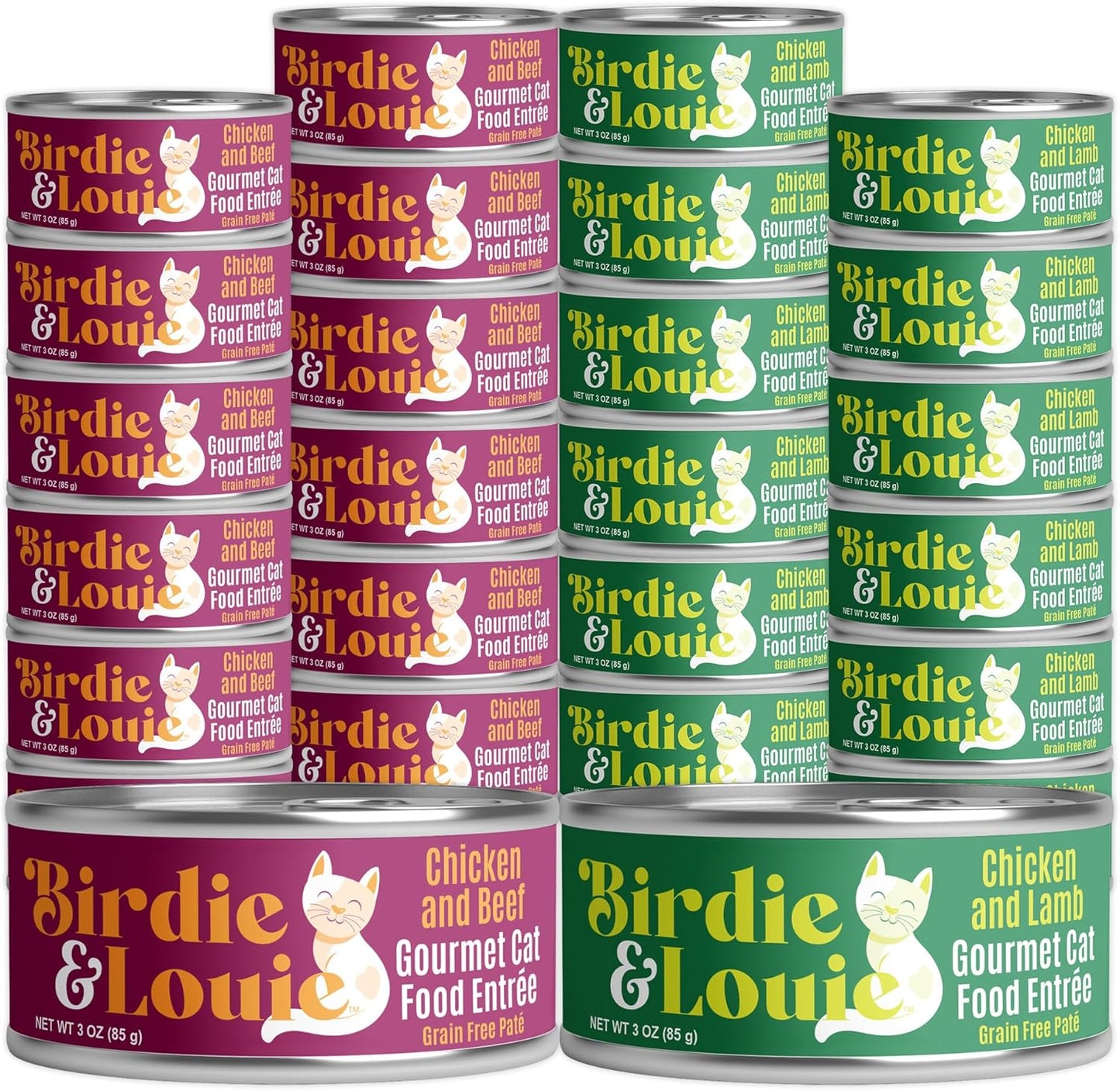 Birdie & Louie Wet Cat Food Variety Pack for Healthy Cats