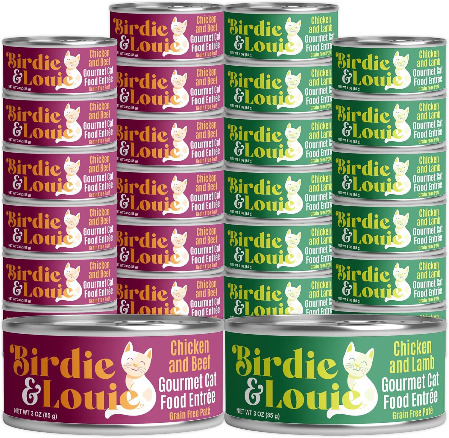 Birdie & Louie Wet Cat Food Variety Pack for Healthy Cats