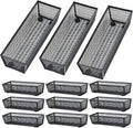 Silverware Organizer Mesh Drawer Tray - Flexible 6-Section Utensil