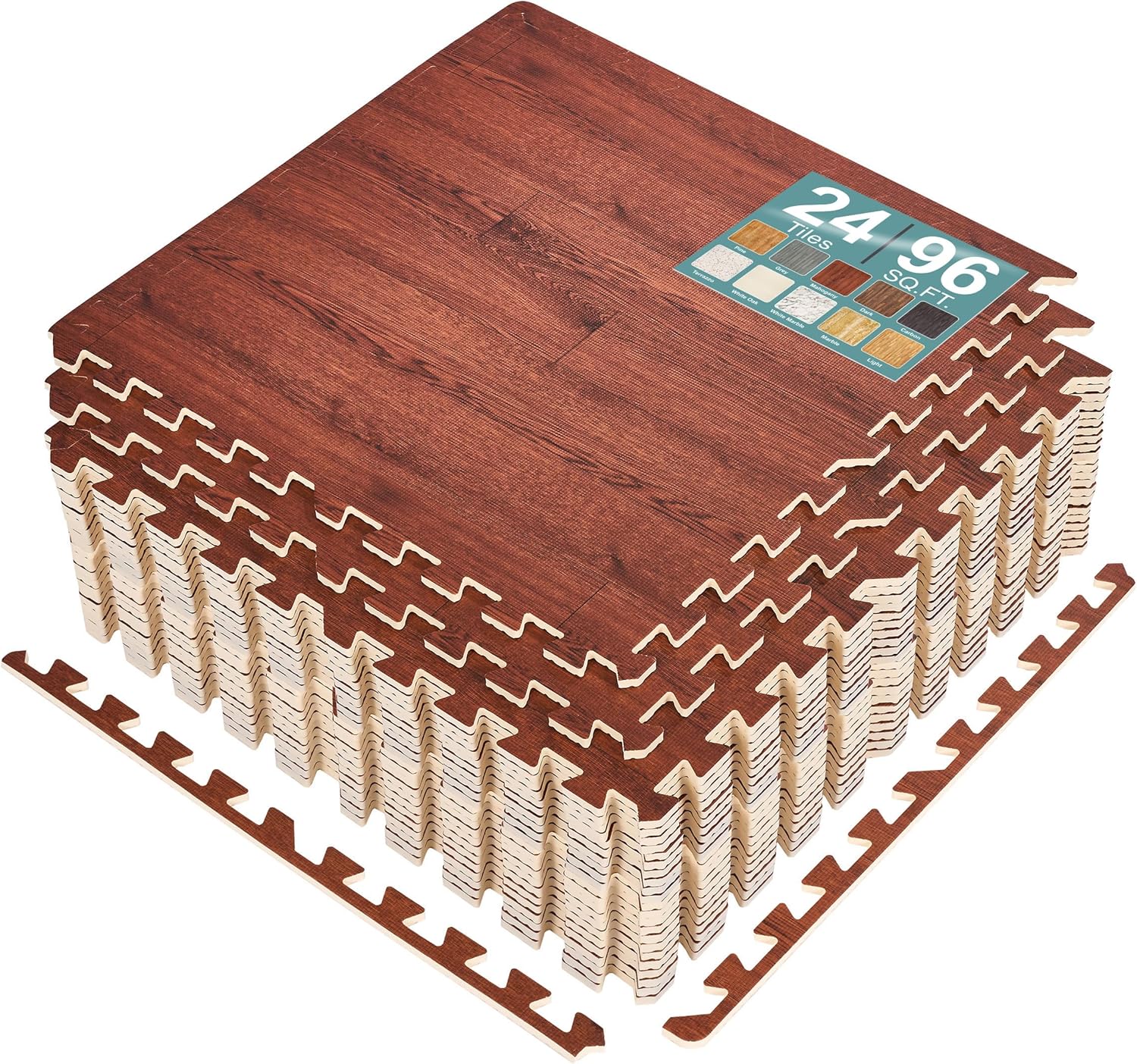 Wood Grain Floor Tiles Foam Mat for Home and Business Use