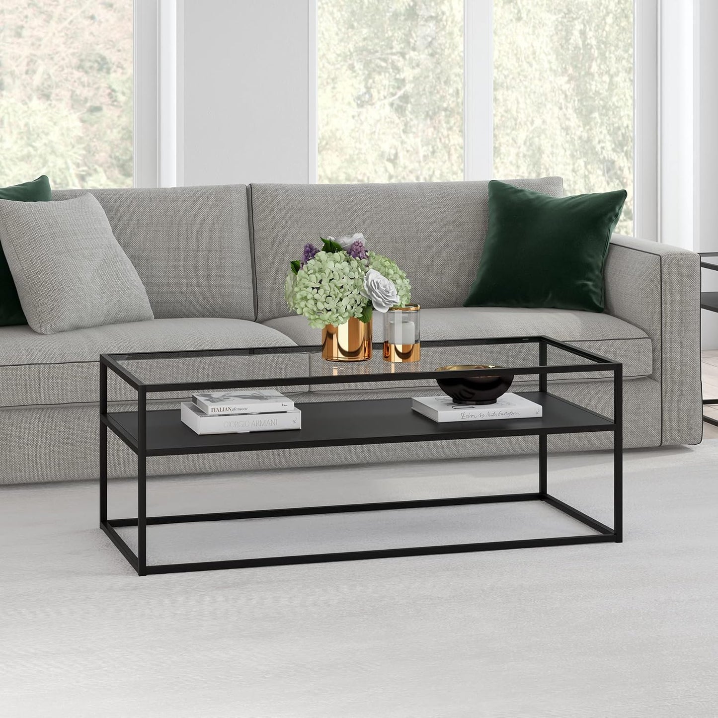 Stylish 46'' Blackened Bronze Coffee Table