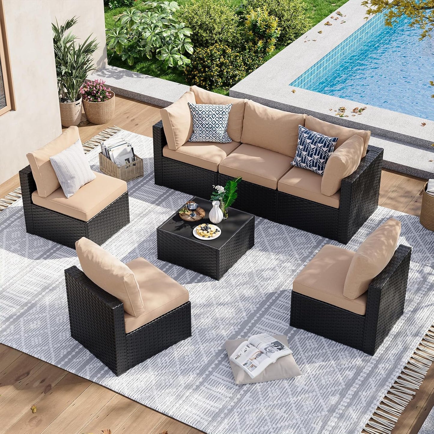 Aoxun 7 Piece Patio Furniture Set for Ultimate Outdoor Comfort