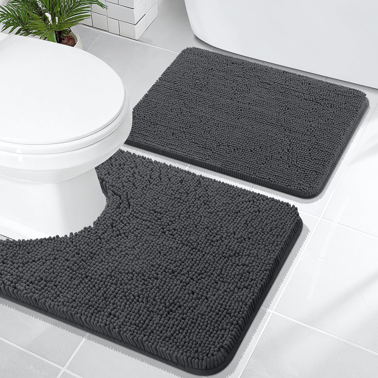 OLANLY Chenille Bath Mats Set for Ultimate Comfort and Style