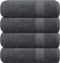 4 Pack Cotton Bath Towels Charcoal - Ultra Soft 27in x 54in