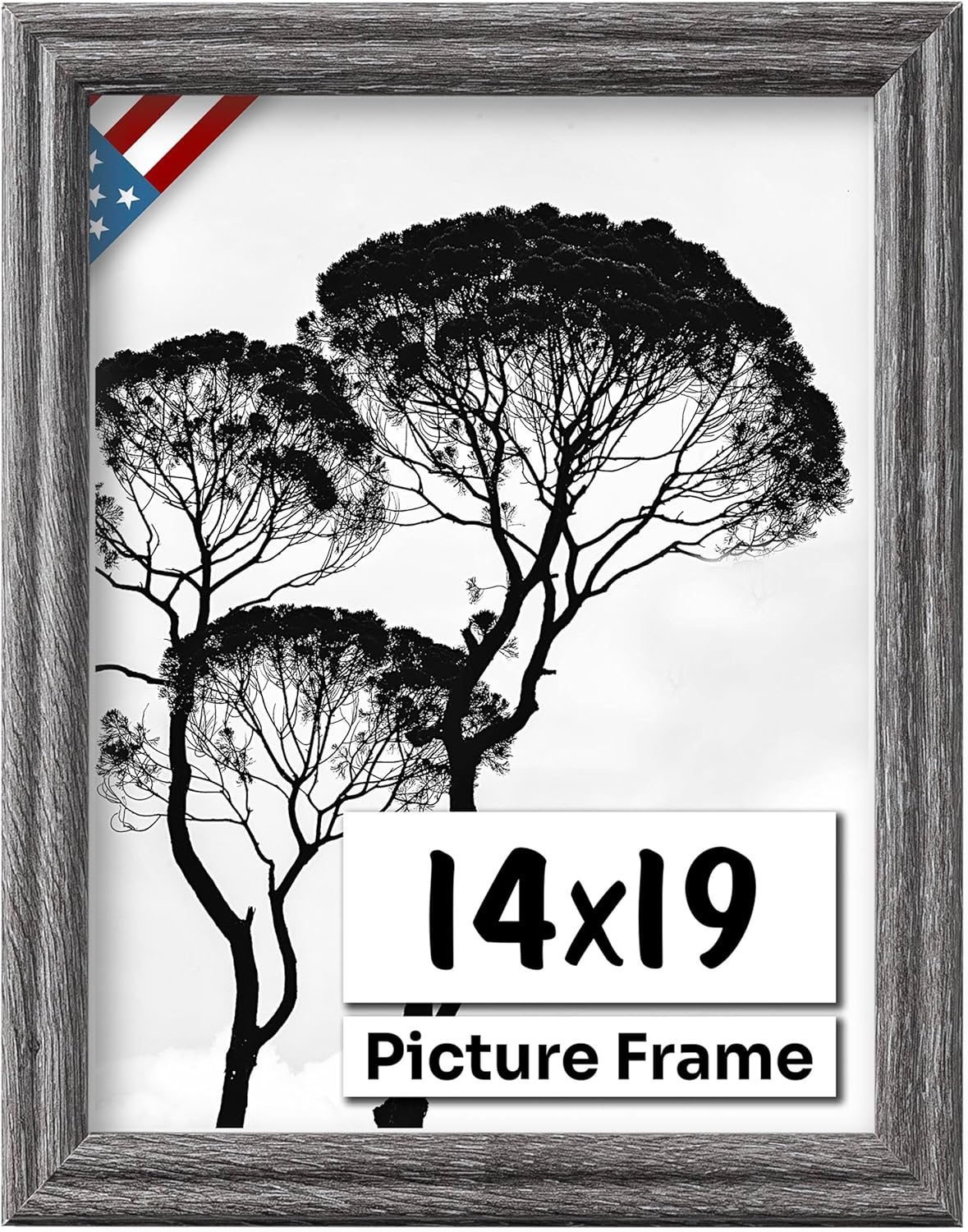 Barnwood Gray 14x19 Picture Frame - Handmade Solid Wood Frame