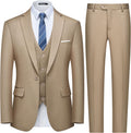 WULFUL Men's Slim Fit 3 Piece Suit One Button Blazer Vest Pants