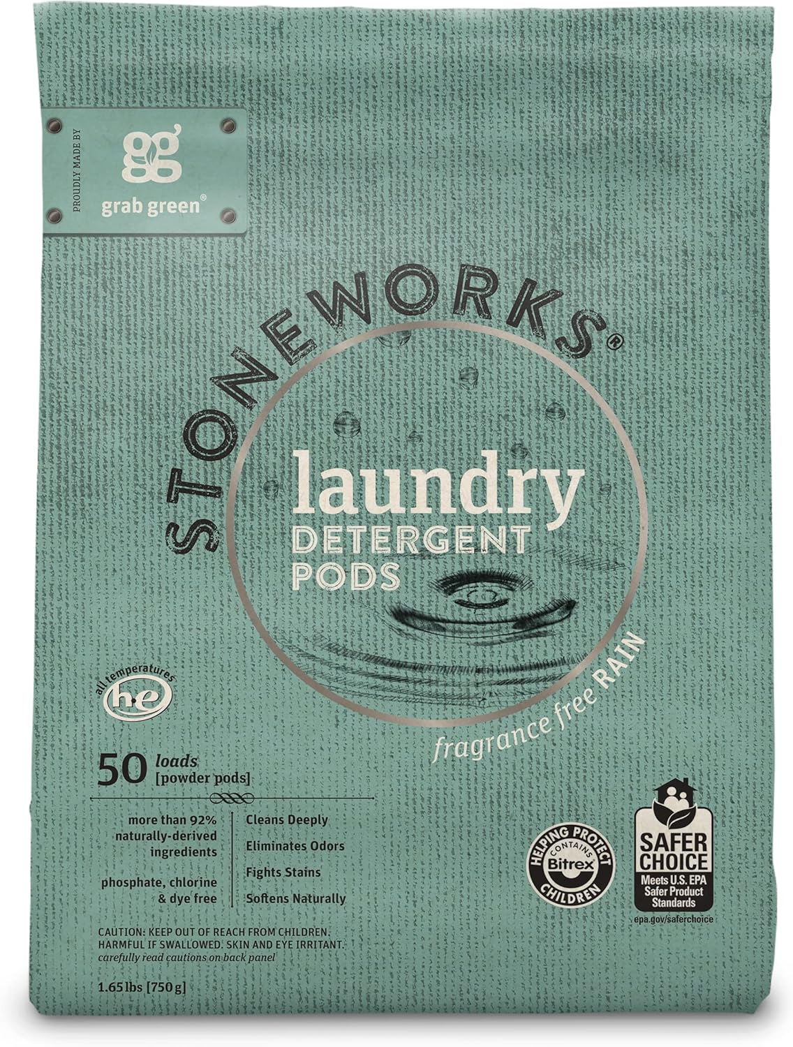 50 Fragrance Free Detergent Pods - EPA Certified