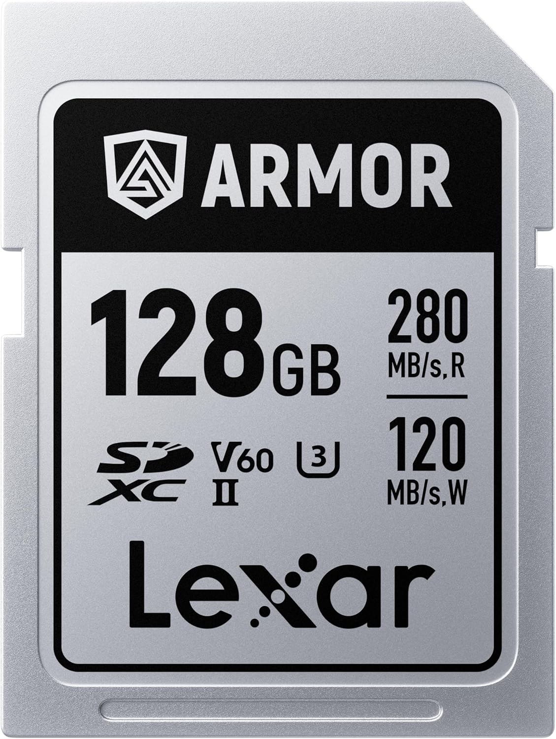 Lexar 128GB Armor Silver PRO SDXC Memory Card for Professionals