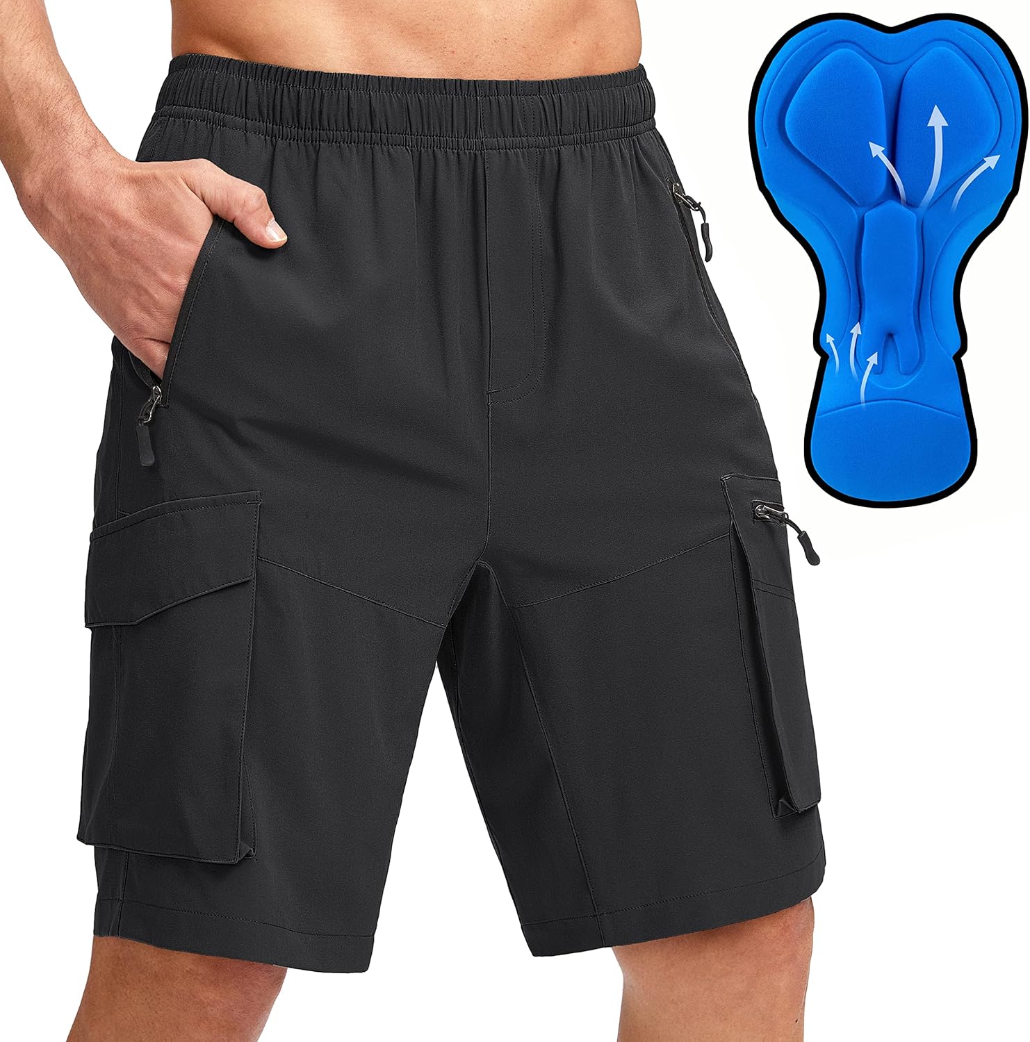 Bikewa Men's Mountain Bike Shorts with 3D Padding and Pockets