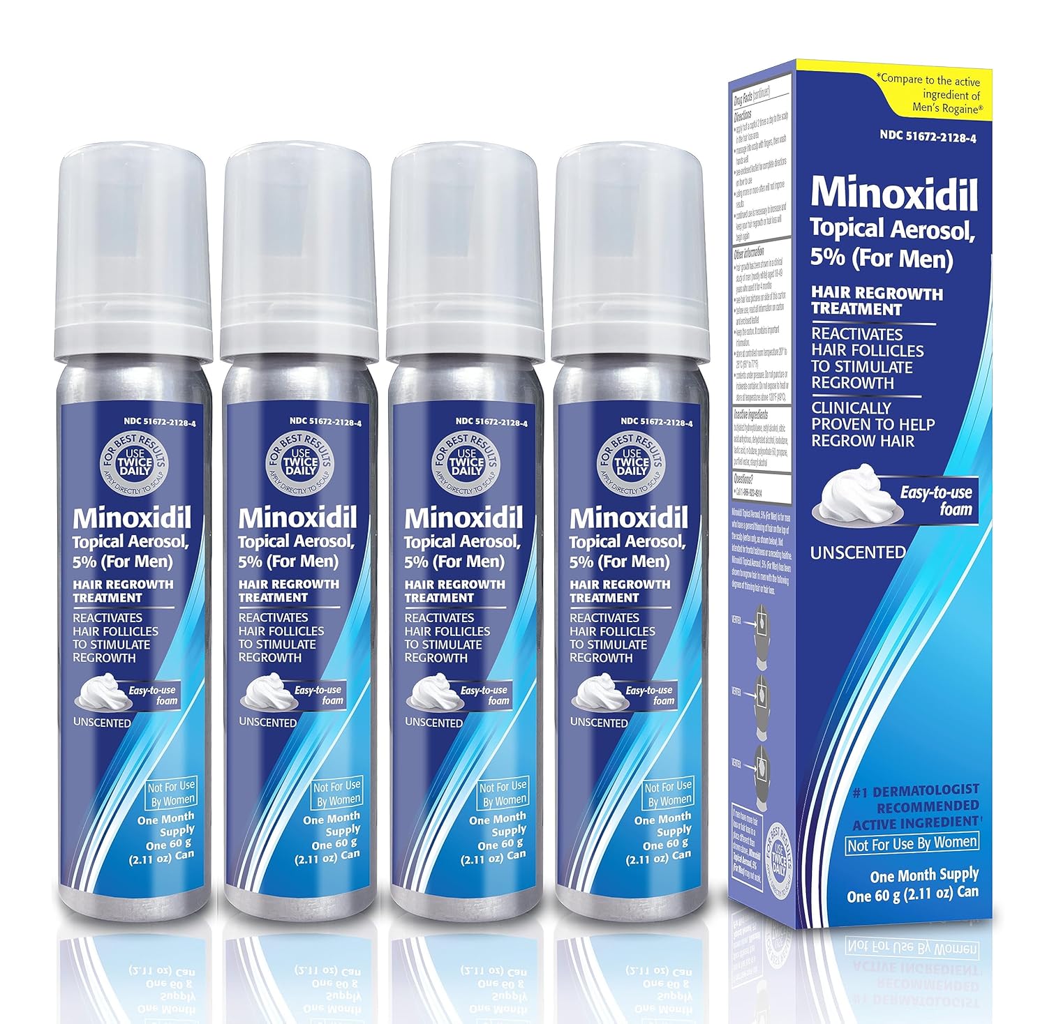 Minoxidil Topical Aerosol Foam for Men - 5% Hair Regrowth