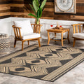 nuLOOM 5 ft x 8 ft Outdoor Tribal Geometric Area Rug - Durable Patio