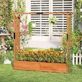 77-Inch Raised Garden Bed with Arch Trellis for Climbing Plants