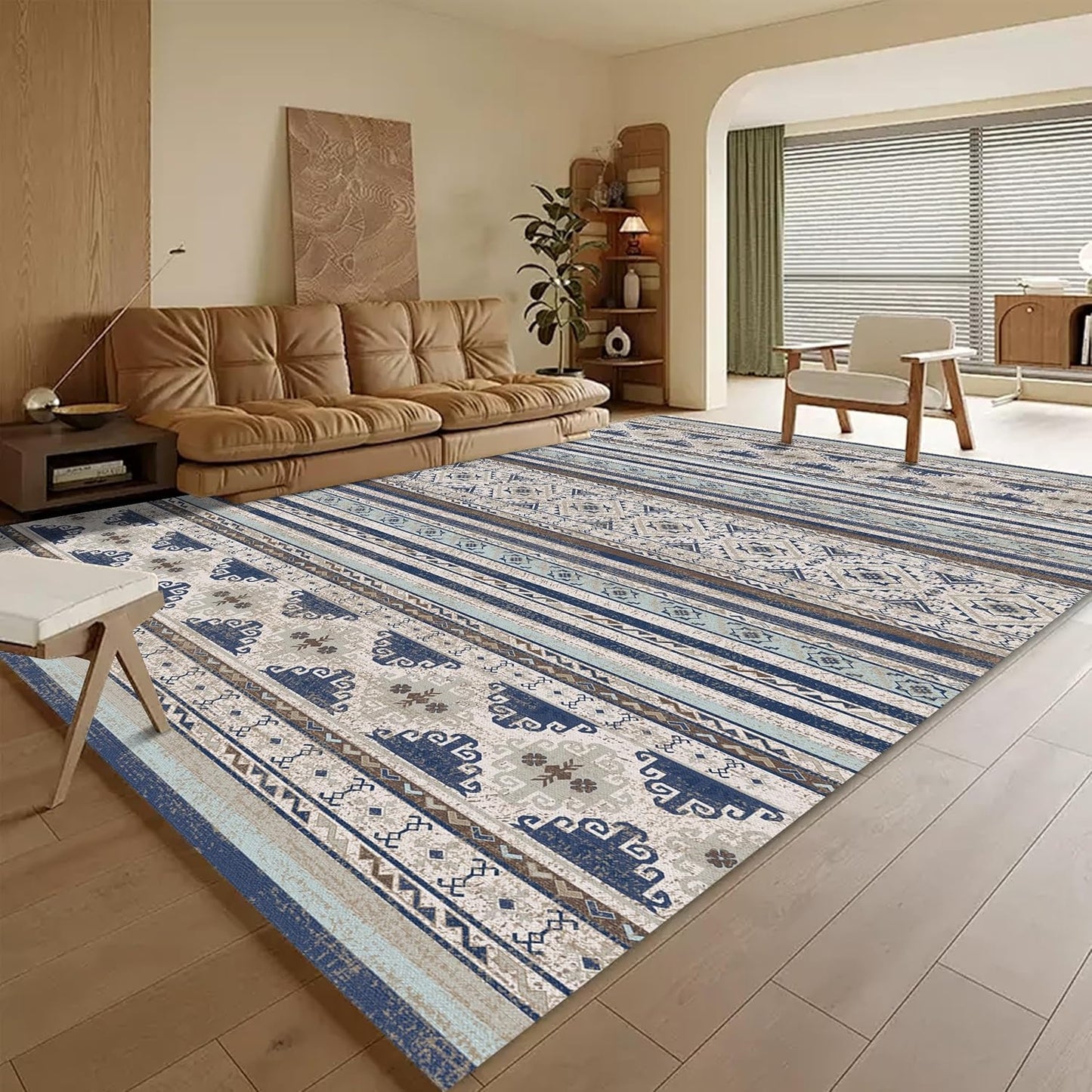 RUGSURE Washable Area Rugs 9ft x 12ft - Moroccan-Inspired Elegance