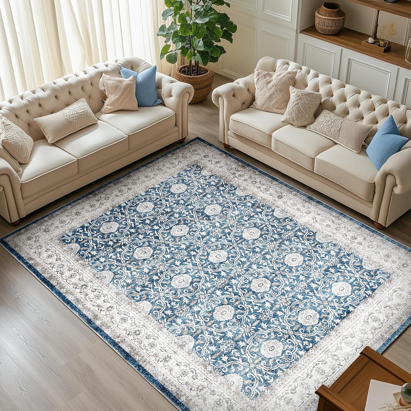 jinchan Floral 6x9 Area Rugs for Living Room - Vintage Design