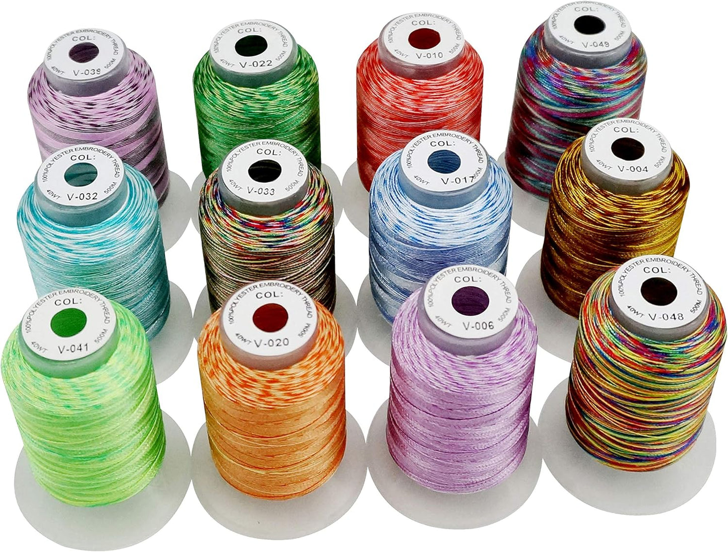 Vibrant 12-Color Embroidery Thread Set