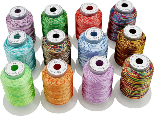 Vibrant 12-Color Embroidery Thread Set