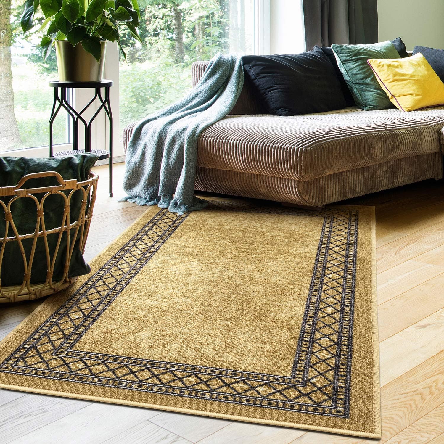 Antep Rugs Modern Bordered Non-Slip Kitchen Area Rug 2x4